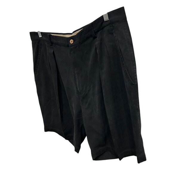 Tommy Bahama Mens Black Silk Pleated Shorts Size 40 - Picture 3 of 8